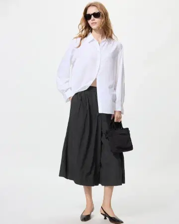 [ 새상품 ] 유니클로 나일론 큐롯 팬츠 M 블랙