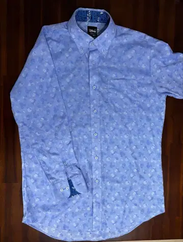 디즈니 미키 올 패턴 셔츠 L 사이즈 코튼 100% 긴팔