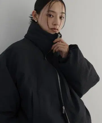 아우터 패딩 숏다운 자켓 다운 코트 블랙 hellam