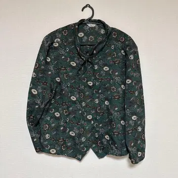 [ 프랑스 구제 의류 ] 플라워 프린트 긴팔 셔츠
