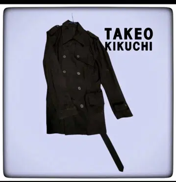 TK 다케오 키쿠치 블랙 코튼 트렌치 L