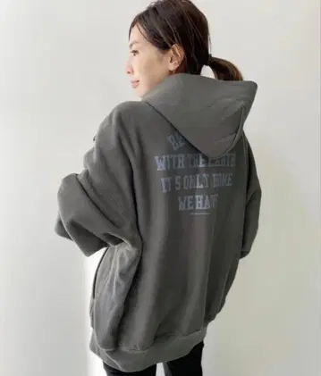 라빠르망 별주 아메리카나 백 프린트 빅 후드티