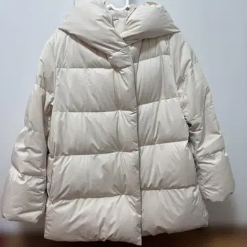 UNIQLO 후드 부착 다운 자켓 S 아이보리