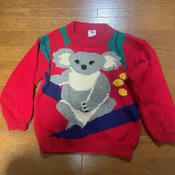BONZO 90s 코알라 핸드메이드 니트 빨간색 빈티지