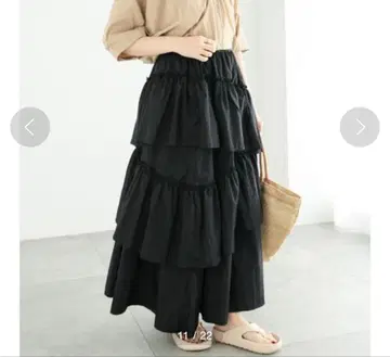 테치치 랜덤 티어드 롱 스커트 Te chich