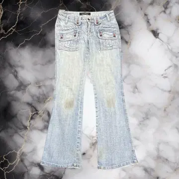 00s 아카이브 디자인 플레어 데님 y2k