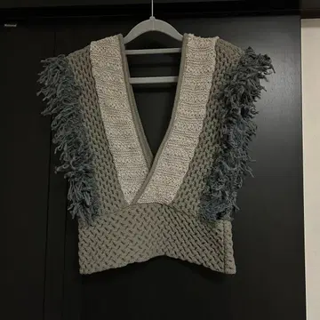 LEINWANDE 라인밴드 프린지 베스트 니트 베스트