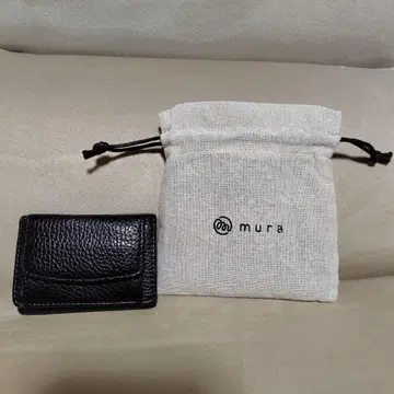 MURA 슈링크 가죽 안티스키밍 미니 지갑 3단 폴더형 지갑 천연 가죽