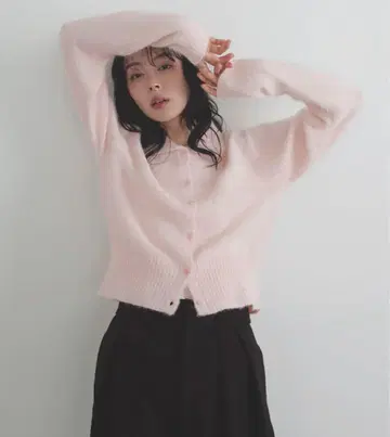 LIAN 샤기 폴로 니트 가디건