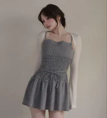 Betty shirring mini dress 블랙 andmary