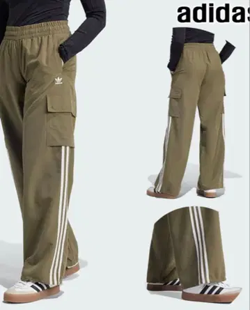 adidas 올리브 카고 팬츠 스트라이프