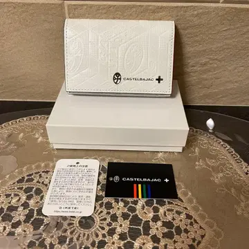 [ 새상품 ] 까스텔바작 타탄 잡화 명함지갑 화이트 11,000엔