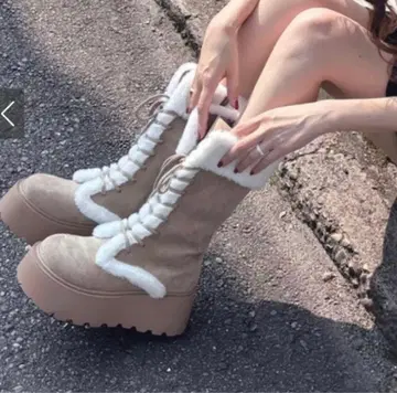 GRL 스웨이드 무스탕 레이스업 부츠[zr1330]