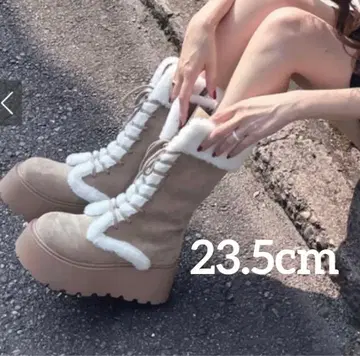 GRL 스웨이드 무스탕 레이스업 부츠[zr1330]