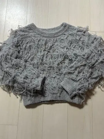 지나시스 니트 복슬복슬 그레이