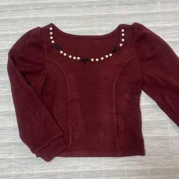 [ 새상품급 ] 버건디 펄 장식 니트