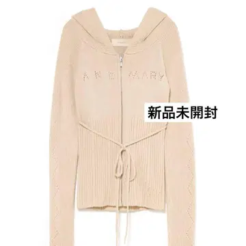 andmary Angel 크로셰 후드 탑 아이보리