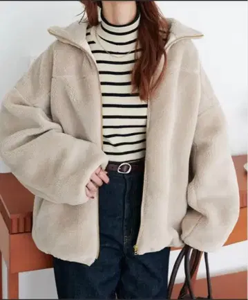 DISCOAT 플리스 자켓 베이지 F 사이즈