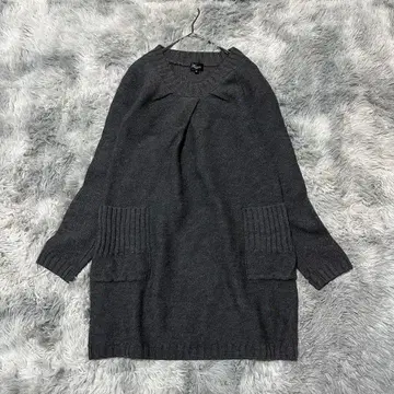 [Harriss] 니트 다크 그레이 S 사이즈 롱 기장 울 100%