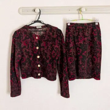 Vintage 꽃 패턴 니트 셋업