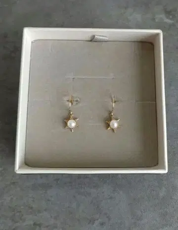 페스타리아 K10YG 담수 펄 링 귀걸이