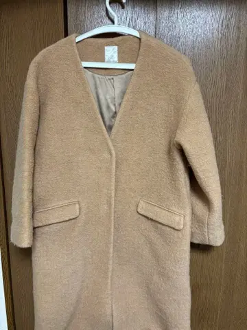 베이지 울 코트