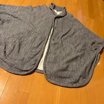 45R 그레이 케이프 판초 포켓 부착