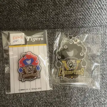 한신 타이거즈 미야쿠미야쿠 우승 핀 배지 아크릴 키링 세트