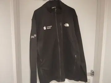 The North Face 블랙 플리스 자켓 애플 로고
