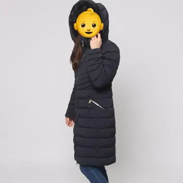 퍼 포함 다크 그레이 롱 다운 자켓