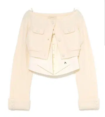 andmary Twiggy 트위드 리본 세트 탑