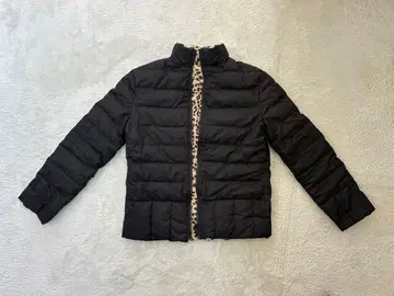 리버서블 다운 자켓 블랙/레오파드