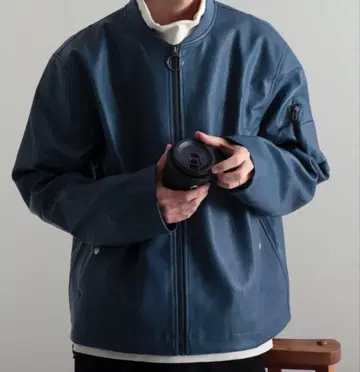 새상품급 [ GLOSTER/글로스터 ] 인조 가죽 플라이트 자켓