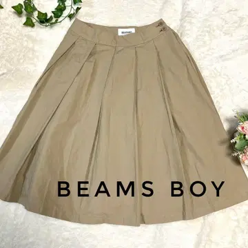 새상품급 BEAMS BOY 빔즈 보이 턱 롱 스커트 베이지 F