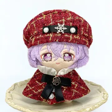 10~12cm 봉제 인형 옷 빨간색 트위드 이츠누이 앙스타