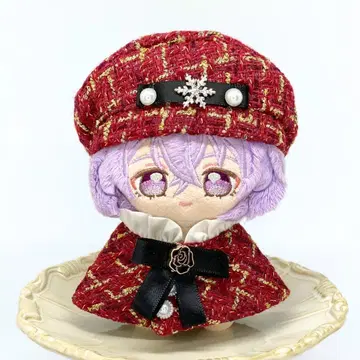 10~12cm 봉제 인형 옷 빨간색 트위드 이츠누이 앙스타