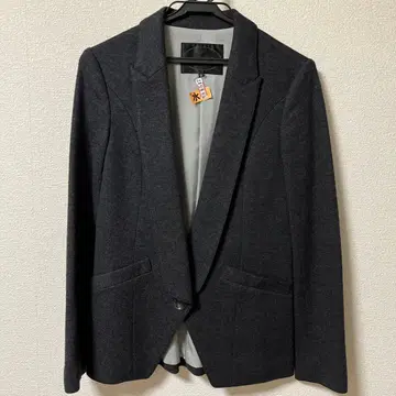 언타이틀 다크 그레이 테일러드 자켓 울 혼방