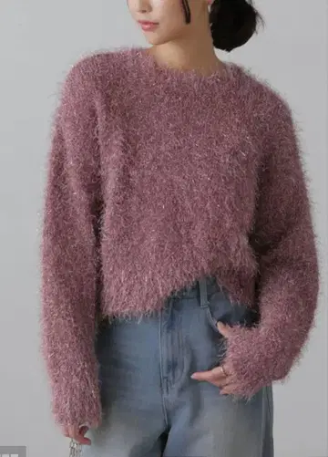 FREE'S MART 라메 페더 크루넥 니트