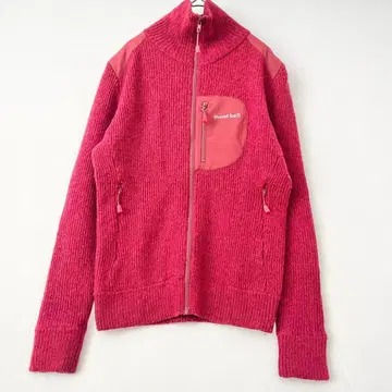 몽벨 montbell 미텔레기 풀 집업 니트 스웨터 빨간색