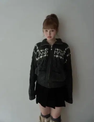 ANDMARY 메리 니트 카우찬 그레이