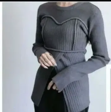 시마무라 그레이 비대칭 니트 M 인터넷 한정 상품