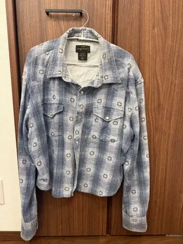 High Noon 체크 무늬 셔츠 L 사이즈 짧은 기장 리메이크 완료