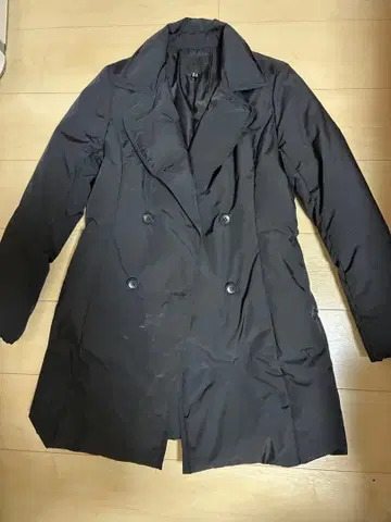 ICB 블랙 다운 코트 M 사이즈 더블 브레스트