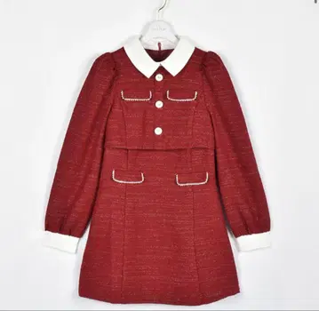 evelyn 트위드 미니 플레어 원피스 빨간색