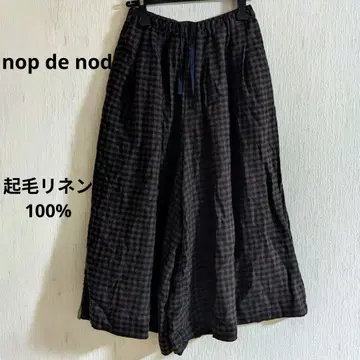 nop de nod 기모 린넨 100% 깅엄 체크 가우초/스카초