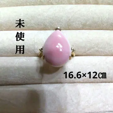 K18 YG 콩크 쉘 브라운 다이아 반지