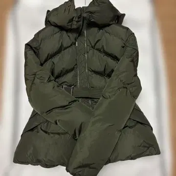 MONCLER 후드 부착 다운 자켓 올리브 그린