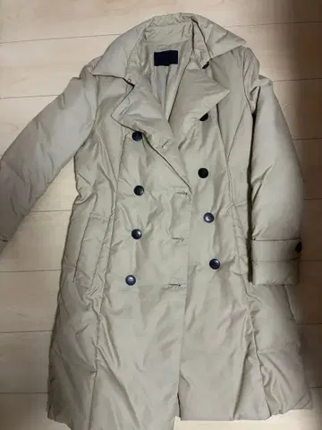 ICB 베이지 더블 브레스트 다운 코트