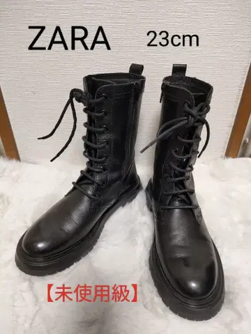 ZARA 사이드 지퍼 숏부츠 통굽 23cm 블랙