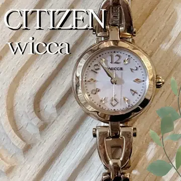 [솔라 동작 확인 완료] 시티즌 wicca 손목시계 핑크 골드